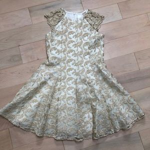 David Charles girls gold lace dress